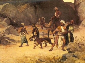 Árabe Painting - La caza del tigre Pintor árabe Rudolf Ernst